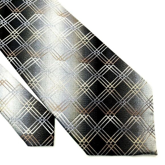 Pierre Cardin Silk Tie Woven Gray Geometric Classi - Picture 1 of 6